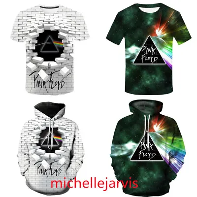 Buy Unisex 3D Pink Floyd Band T-shirt Tee Hoodies Sweatshirt Pullover Top Jumper UK • 19.19£