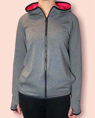 Buy Girls Grey Zip Hoodie With Stretch Lightweight Age 5-14 Years • 6.99£