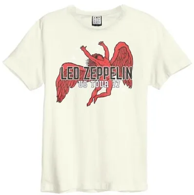 Buy Led Zeppelin Us Tour 77 (Icarus) Amplified Vintage White  T Shirt • 23.45£