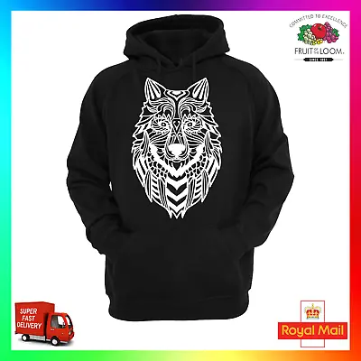 Buy Zentangle Wolf Hoodie Hoody Unisex Bohemian Art Fresh Cool Pack Xmas Striking • 24.99£