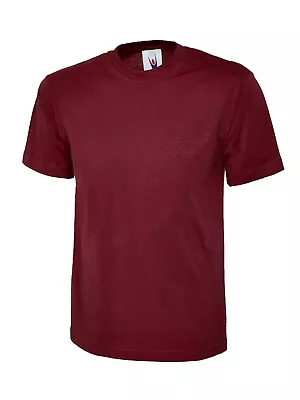 Buy T Shirt Unisex Men's Classic Crew Neck Sports Work Wear Tee Tops Black Red Uneek • 5.99£