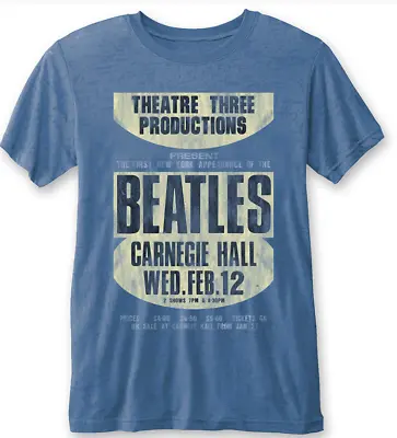 Buy The Beatles Unisex T-shirt:carnegie Hall (burnout) Licenced Merch New Size Xl • 16.97£