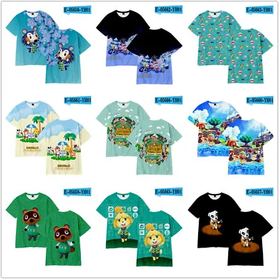 Buy Animal Crossing 3D Printed T Shirt Breathable Tops Short Sleeved Summer Tee • 15.23£