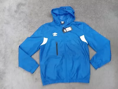 Buy UMBRO Wavelength Mens Hooded Rain Shower Jacket Blue Polyester Adult Size Medium • 13.67£