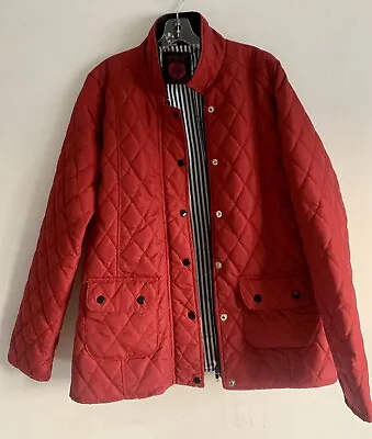 Buy Miss 21 Red Jeans Co Quilted Long Sleeves Jacket Coat Overcoat Outerwear Size:16 • 29£