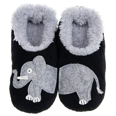 Buy Snoozies! Elephant Womens Sherpa Fleece, Non Slip Sole Slippers  • 13.99£