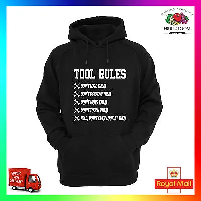 Buy Tool Rules Hoody Hoodie Mechanic Engineer Tuner Builder Funny Gift Cool DIY Fun • 24.99£