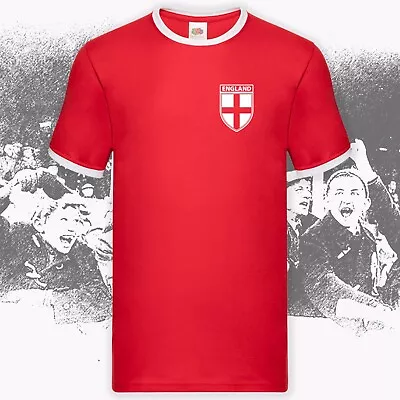 Buy England Home Nations Badge Print Ringer T-Shirt Birthday Gift Size S- 3XL • 17.99£