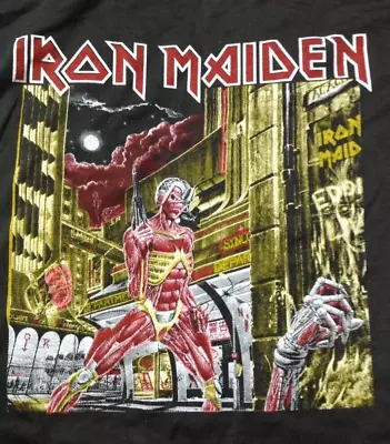 Buy Iron Maiden Somewhere In Time  Vintage 1980s CONCERT T SHIRT UNWORN XL Black • 39.85£