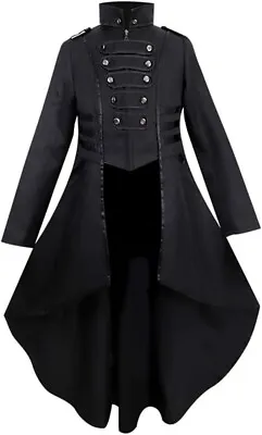 Buy Vintage Womens SteampunK Swallow Tail Lon Coat Jacket, Medieval Size XL • 9.99£