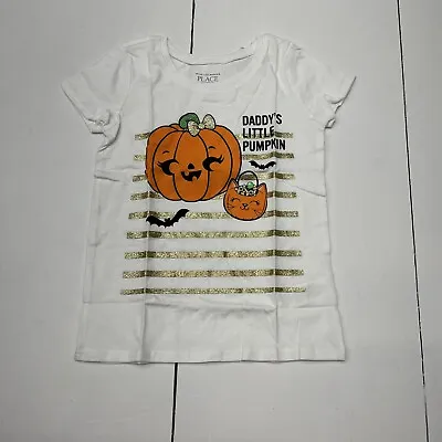 Buy The Childrens Place White “Daddy’s Little Pumpkin” T-Shirt Girls Size 5T NEW • 4.72£
