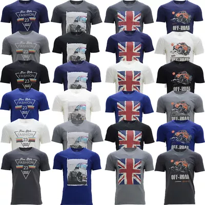 Buy Mens T Shirts Short Sleeve Crew Neck Tee Printed Top Cotton Casual T Shirt S-2XL • 5.99£