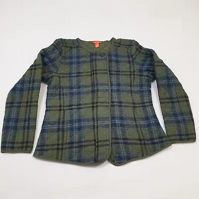 Buy Joe Fresh Collarless Check Flannel Shirt/Jacket Women's Size L Quilt Lined • 12.99£