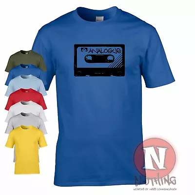 Buy Analogue Cassette T-shirt Rave Music House Cool Old School Retro Tape Tee Tshirt • 12.99£