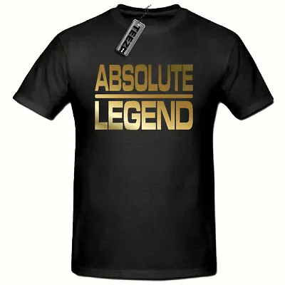 Buy Absolute Legend T Shirt, Funny Novelty Mens T Shirt,(Gold Slogan Tshirt) • 8.99£