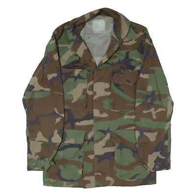 Buy Woodland Long Military Jacket Blue Camouflage Mens S • 22.99£