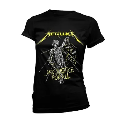 Buy Ladies Metallica And Justice For All Tracks Official Tee T-Shirt Womens Girls • 20.56£