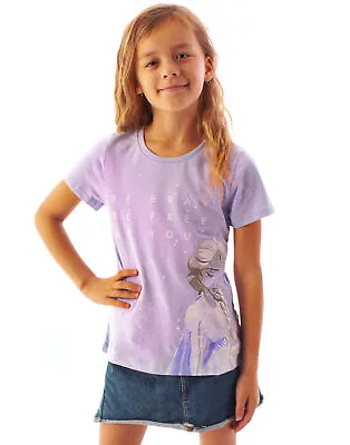 Buy Disney Frozen 2 Girls T-shirt | Elsa Lilac Top| Merchandise For Kids • 11.95£
