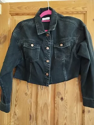 Buy Black Jeans Jacket Crop Style • 10£