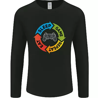 Buy Gaming Eat Sleep Game Repeat Gamer Mens Long Sleeve T-Shirt • 12.99£