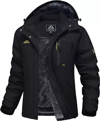Buy Womens MAGCOMSEN Black Warm Fleece Lined Waterproof Jacket UK L -Z03 • 14.99£