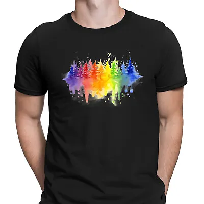 Buy Rainbow Forest Colorful Trees Painting Mens T-Shirts Tee Top #D • 9.99£