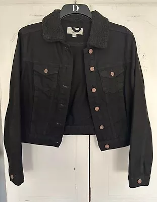 Buy Ladies Black Denim Jacket Size M • 4£