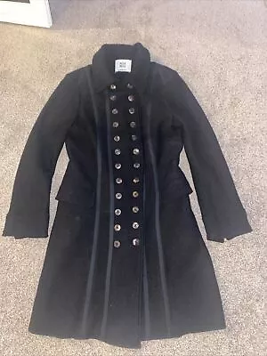 Buy Vintage Noa Noa Black Military Gothic Style Long Black Jacket Coat Size XS Small • 34£