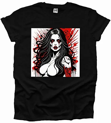 Buy Bride Of Dracula Pin Up Sexy Vampire Zombie Horror Comic Movie Tshirt Men Woman • 9.99£