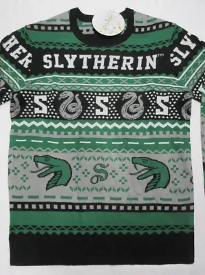Buy Harry Potter - Slytherin Winter Christmas Silver Snake Sweater (Multi) Size: XXL • 28.42£