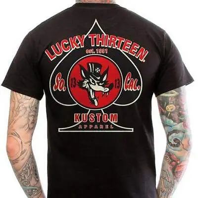 Buy Lucky 13 Wolfy Men's T-Shirt Tattoo Kustom Kulture Rockabilly Retro Punk So Cal • 29.09£