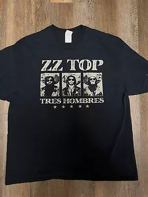 Buy ZZ Top Tres Hombres 2015 Rock Tour Graphic T-Shirt Black XL 100% Cotton • 14.17£