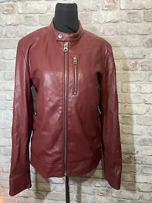 Buy Guess Leather Jacket Ox Red Size Xs • 30£
