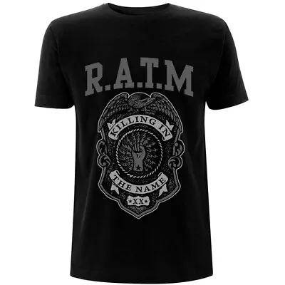 Buy Rage Against The Machine Grey Police Badge Black T-Shirt - • 16.29£