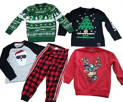 Buy Boys 5 Years Christmas Clothes Bundle 💚 🎄MINECRAFT Pjs Jumper NEXT VGC • 18.99£