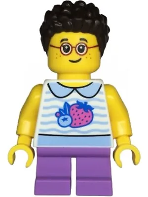 Buy New LEGO City - Girl Minifig With Fruit T-Shirt - Main Street - Twn471 • 2.88£