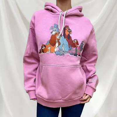 Buy Disney Lady And The Tramp Embroidered Pink/lilac Hoodie • 19.95£