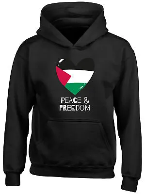 Buy Palestine Kids Hoodie Peace & Freedom Heart Boys Girls Gift Top • 13.99£