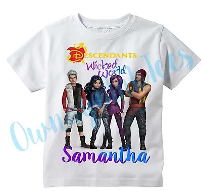 Buy Descendants Wicked World Custom T-shirt Personalize, Evie, Mal, Carlos, Jay • 9.84£