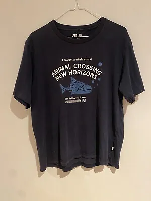 Buy Animal Crossing New Horizons Uniqlo T-Shirt (Men's Medium, Navy Blue) Rare Used • 19.99£