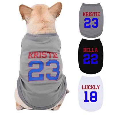Buy Small Dog T-shirt Personalised Name Pet Puppy Cotton Vest Clothes French Bulldog • 5.87£