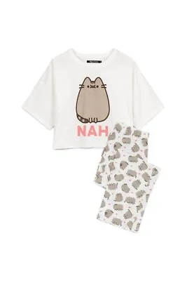 Buy Pusheen Ladies Women’s Pyjamas Adults Pj’s Cartoon Cat Nah T-Shirt Trousers Pjs • 22.99£