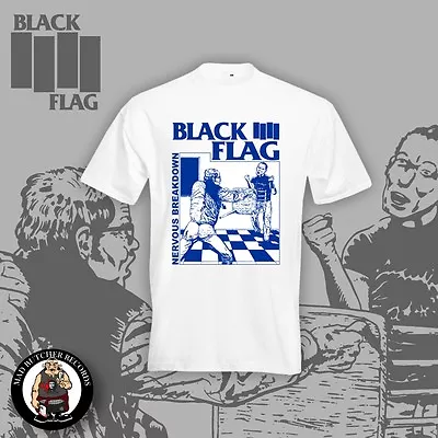 Buy BLACK FLAG NERVOUS BREAKDOWN T-SHIRT WHITE (Größen S-5XL) • 11.23£
