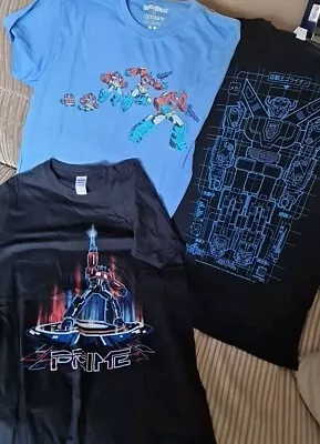 Buy 3x Transformers Optimus Prime T Shirts Blue Black Adult Medium Teens Unisex NEW • 10£
