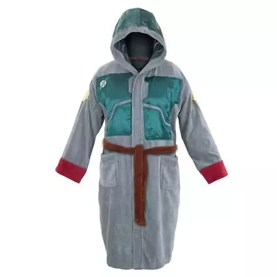 Buy Star Wars Boba Fett Unisex Hooded Bathrobe For Adults | One Size Fits Most • 56.82£