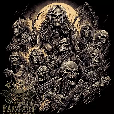 Buy Heavy Metal Skull Rock Band Biker Music Grim Reaper Mens Cotton T-Shirt Tee Top • 10.99£