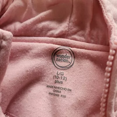 Buy Girls Size 10/12 Wonder Nation Pink Zip Up Hoodie • 3.15£
