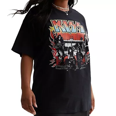 Buy Kiss Band Tshirt Black Rock New Look Tee Rocker - Curves Range Xl Uk Size 18 20 • 19.50£