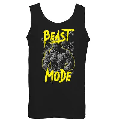 Buy Beast Mode Mens Gym Vest Training Top MMA Bodybuilding Weights Weightlifting • 11.99£
