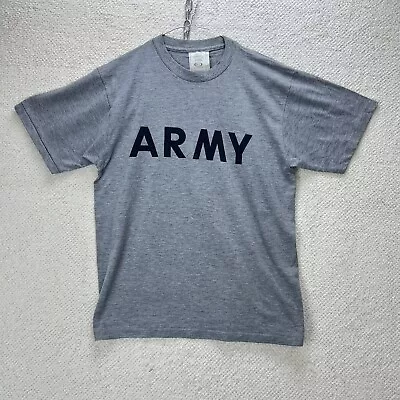 Buy US Army T-shirt Mens M Medium Grey Marl  Issued Condition Back Printed • 11.99£